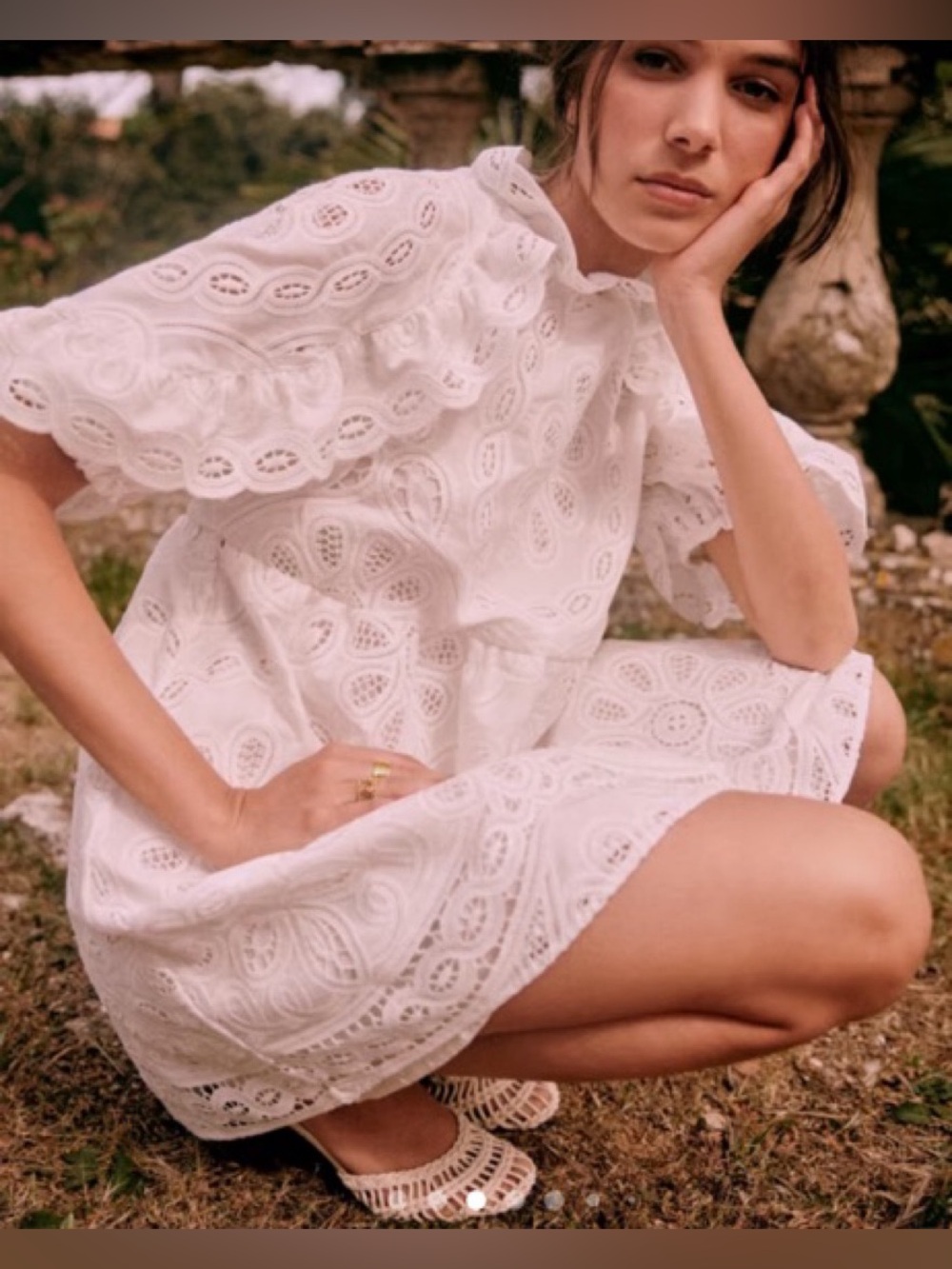 Sezane White Ninon Dress 34/2